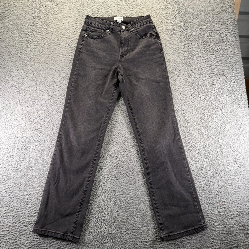 Sonoma Goods For Life Jeans Women 2 Black Cotton Denim Straight Workwear Stretch